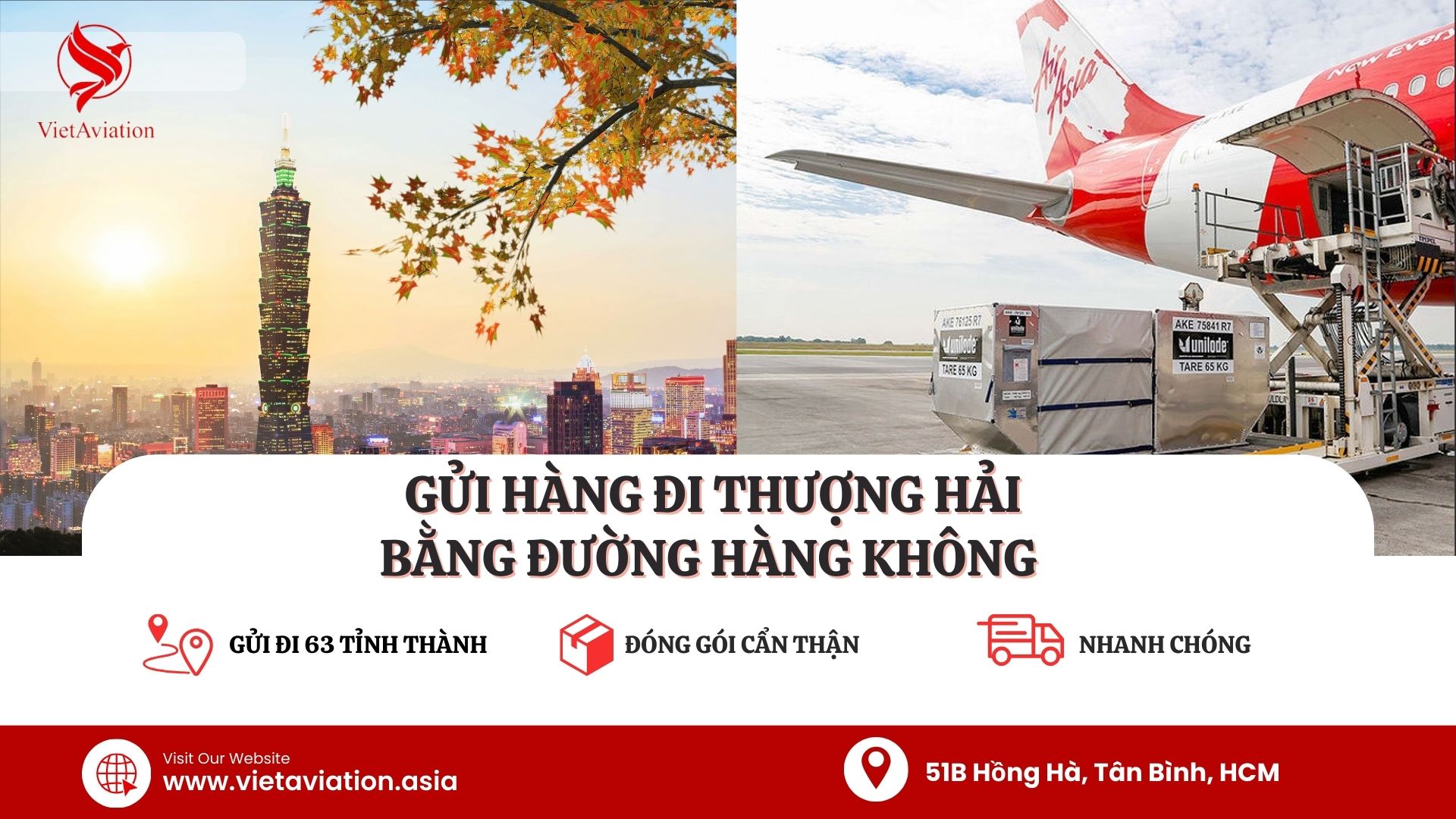 GỬI HÀNG ĐI THƯỢNG HẢI - TRUNG QUỐC BẰNG ĐƯỜNG HÀNG KHÔNG