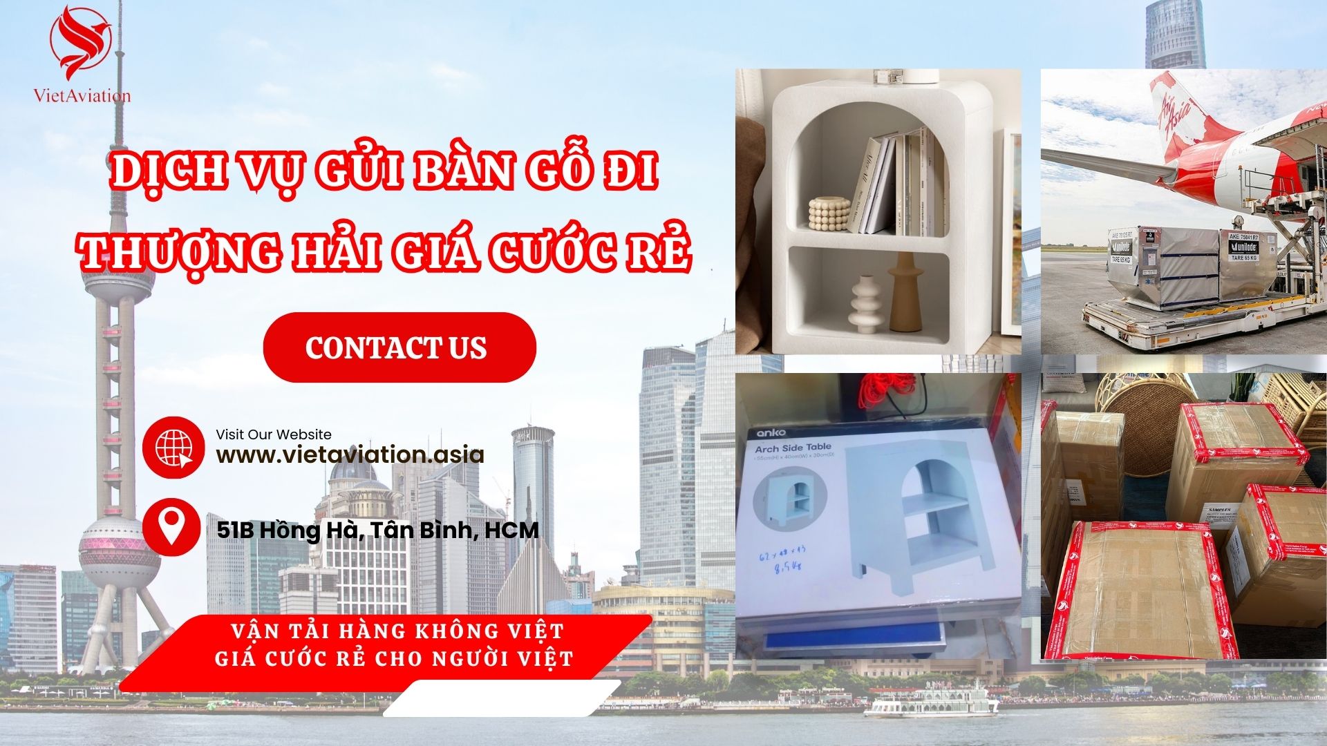 gửi bàn gỗ đi Thượng Hải