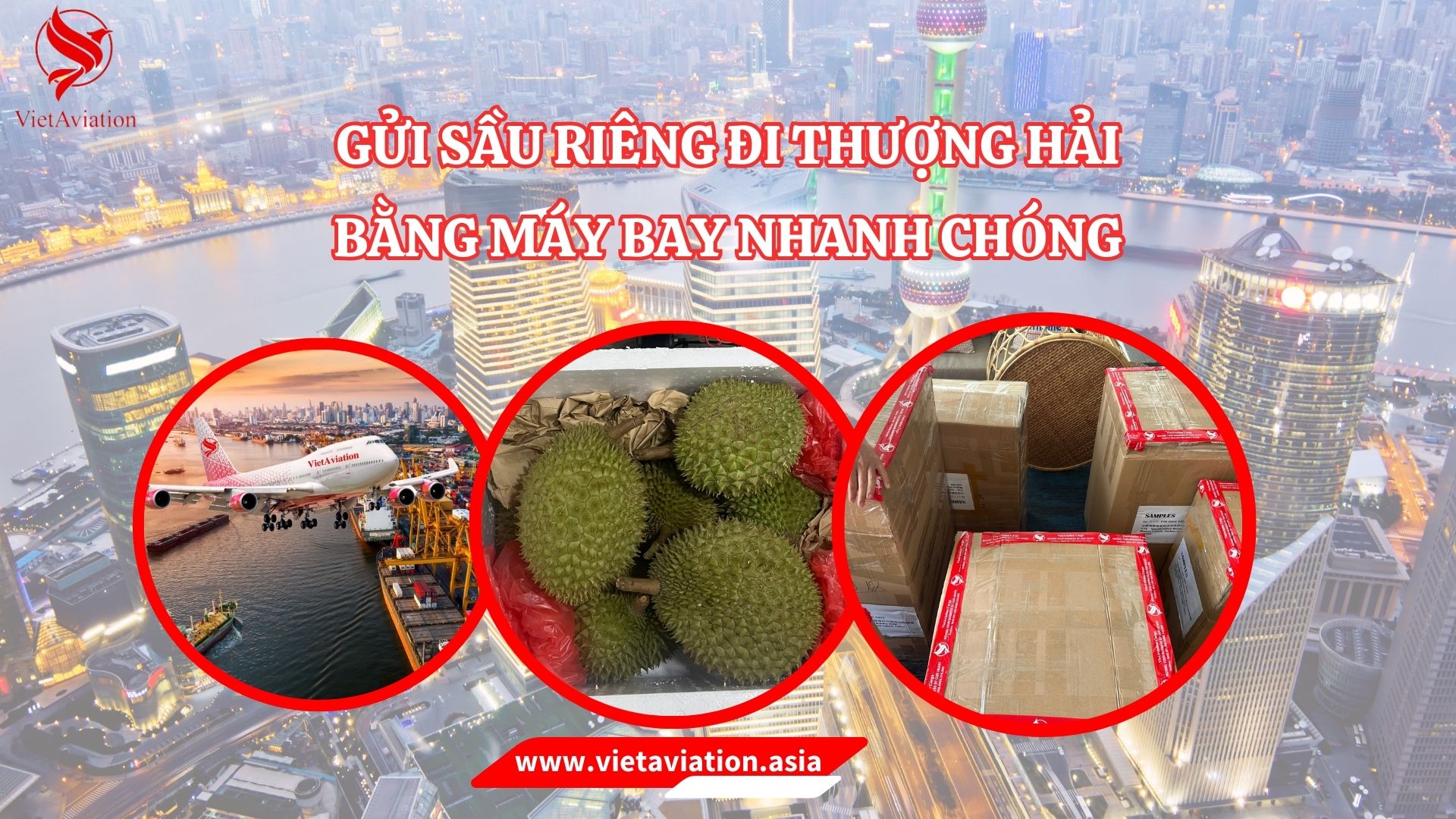 GỬI SẦU RIÊNG ĐI THƯỢNG HẢI BẰNG MÁY BAY NHANH CHÓNG