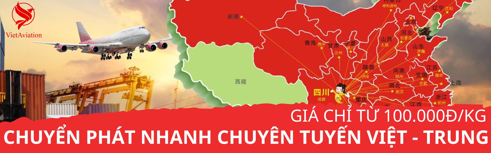 Bảng giá gửi hàng chuyển phát nhanh đi Trung Quốc